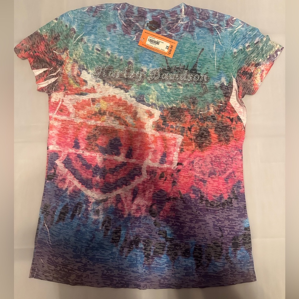 NWT Harley-Davidson women’s tie-dye XL (brand runs small) short sleeve T-shirt